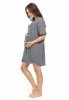 MijaCulture - Muslin maternity and breastfeeding nightdress Hazel M023 Grey